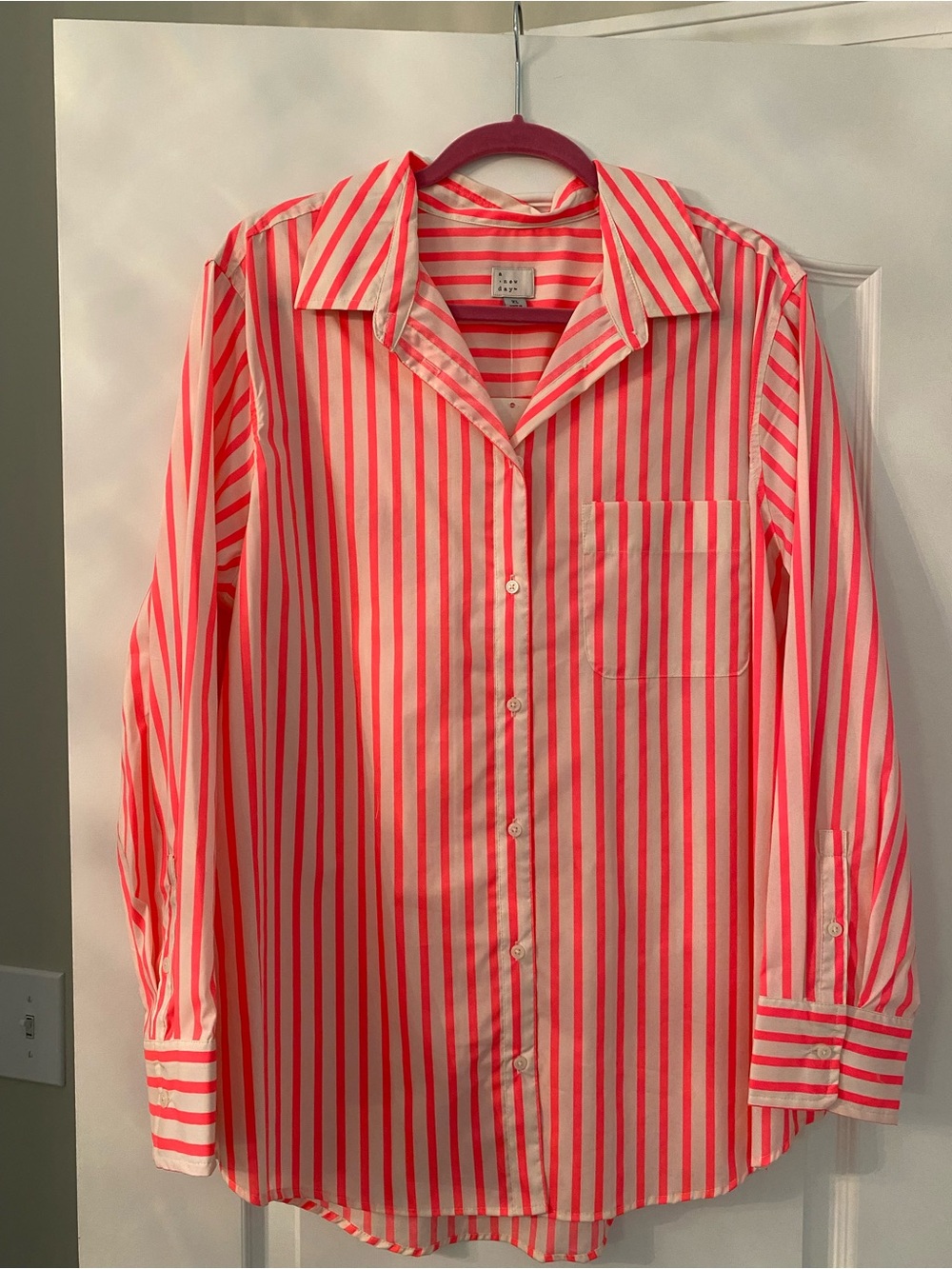 a new day Pink & White Striped Button-Down Shirt